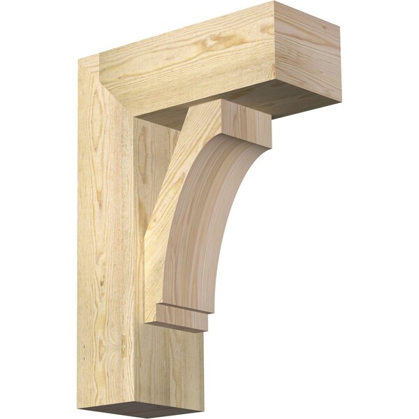 Ekena Millwork Imperial Block Rough Sawn Bracket w/ Offset Brace, Douglas Fir, 8"W x 20"D x 28"H BKT0806X20X28IMP05RDF - main
